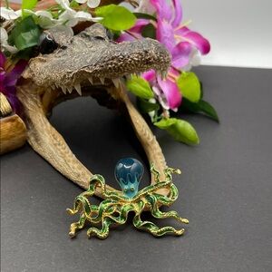 Museum of Fine Arts enameled octopus brooch vintage